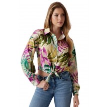 GUESS NEW LS BOWED JUN SHIRT ΠΟΥΚΑΜΙΣΟ ΓΥΝΑΙΚΕΙΟ MULTI