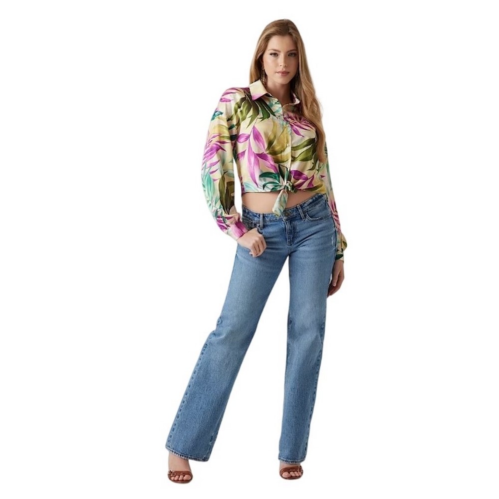 GUESS NEW LS BOWED JUN SHIRT ΠΟΥΚΑΜΙΣΟ ΓΥΝΑΙΚΕΙΟ MULTI