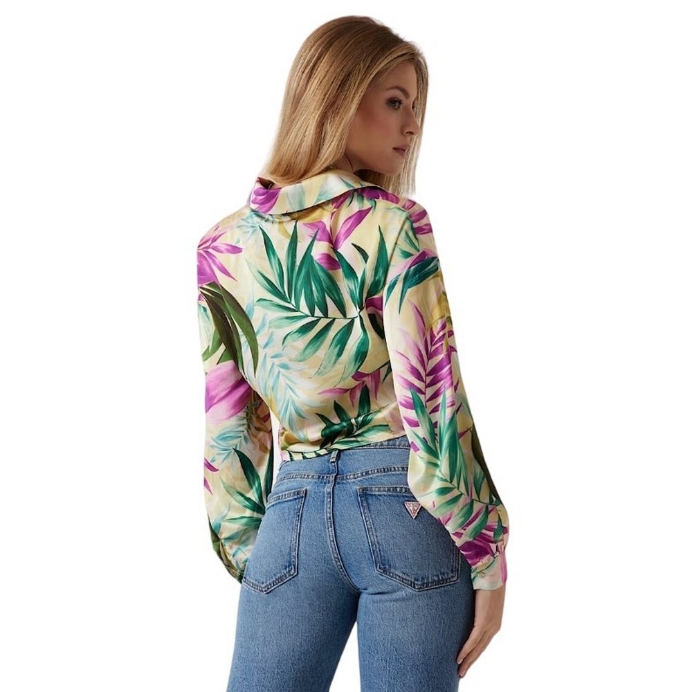 GUESS NEW LS BOWED JUN SHIRT ΠΟΥΚΑΜΙΣΟ ΓΥΝΑΙΚΕΙΟ MULTI