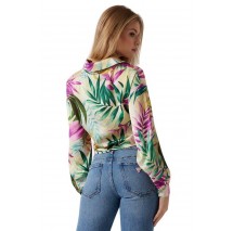 GUESS NEW LS BOWED JUN SHIRT ΠΟΥΚΑΜΙΣΟ ΓΥΝΑΙΚΕΙΟ MULTI