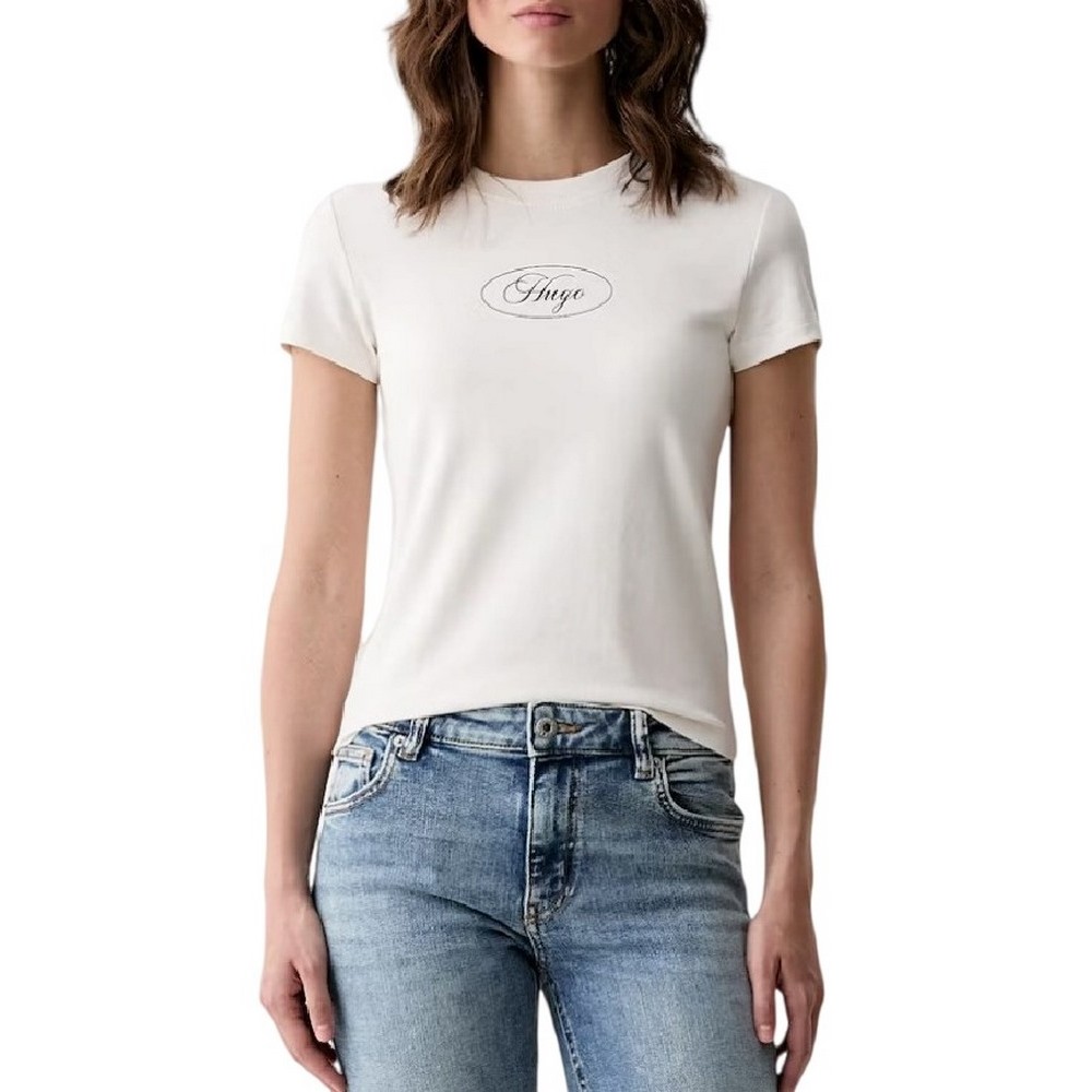 HUGO BOSS 90s TEE B JERSEY T-SHIRT ΜΠΛΟΥΖΑ ΓΥΝΑΙΚΕΙΑ OFF WHITE