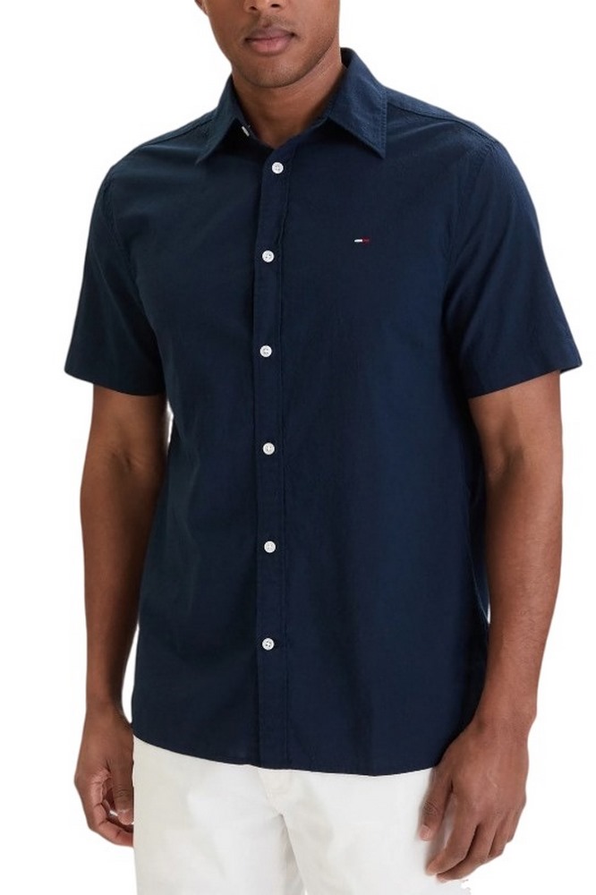 TOMMY JEANS REG SEERSUCKER SHIRT EXT ΠΟΥΚΑΜΙΣΟ ΚΟΝΤΟΜΑΝΙΚΟ ΑΝΔΡΙΚΟ DARK NAVY