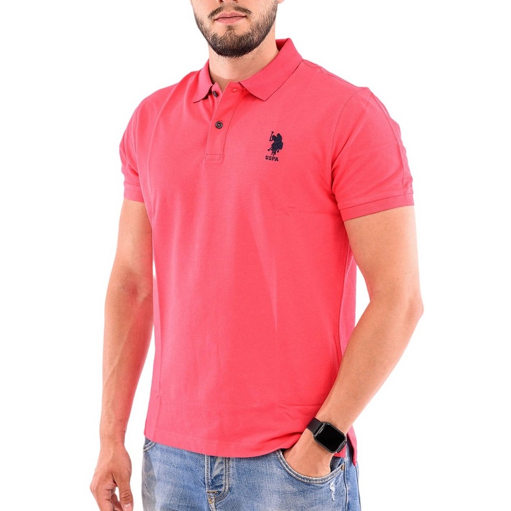 U.S POLO ASSN FLYN POLO T-SHIRT ΜΠΛΟΥΖΑ ΑΝΔΡΙΚΗ CORAL