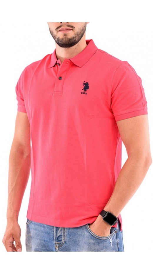 U.S POLO ASSN FLYN POLO T-SHIRT ΜΠΛΟΥΖΑ ΑΝΔΡΙΚΗ CORAL