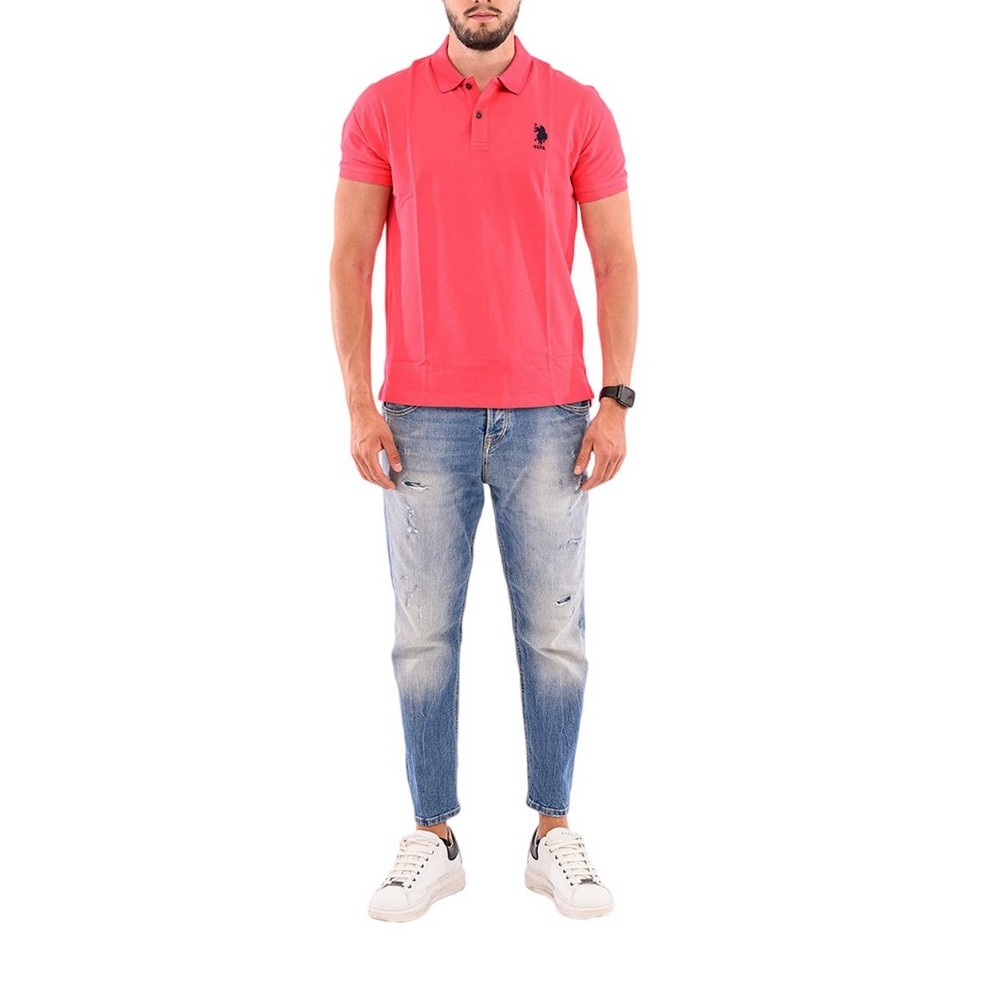 U.S POLO ASSN FLYN POLO T-SHIRT ΜΠΛΟΥΖΑ ΑΝΔΡΙΚΗ CORAL