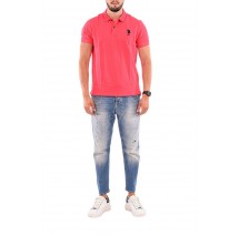 U.S POLO ASSN FLYN POLO T-SHIRT ΜΠΛΟΥΖΑ ΑΝΔΡΙΚΗ CORAL