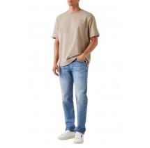 GUESS CN PATCH AT CHEST TEE T-SHIRT ΜΠΛΟΥΖΑ ΑΝΔΡΙΚΗ BEIGE