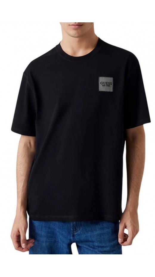 GUESS CN PATCH AT CHEST TEE T-SHIRT ΜΠΛΟΥΖΑ ΑΝΔΡΙΚΗ BLACK