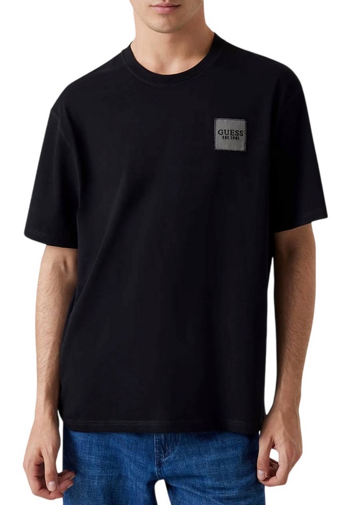 GUESS CN PATCH AT CHEST TEE T-SHIRT ΜΠΛΟΥΖΑ ΑΝΔΡΙΚΗ BLACK