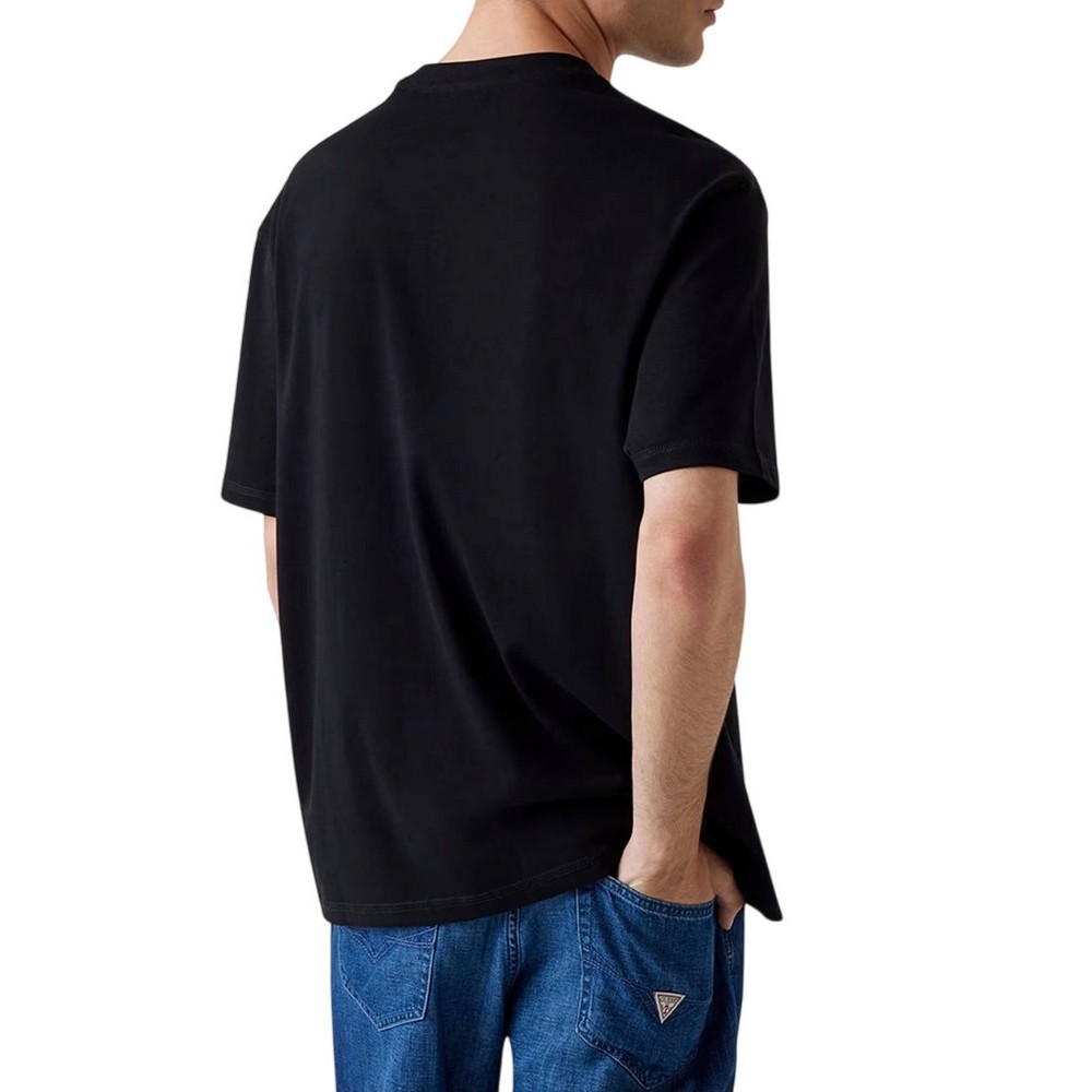 GUESS CN PATCH AT CHEST TEE T-SHIRT ΜΠΛΟΥΖΑ ΑΝΔΡΙΚΗ BLACK