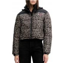 TOMMY JEANS  CROPPED LEOPARD PUFFER ΜΠΟΥΦΑΝ ΓΥΝΑΙΚΕΙΟ LEOPARD