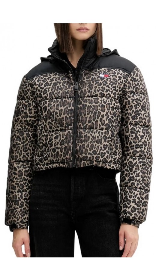 TOMMY JEANS  CROPPED LEOPARD PUFFER ΜΠΟΥΦΑΝ ΓΥΝΑΙΚΕΙΟ LEOPARD