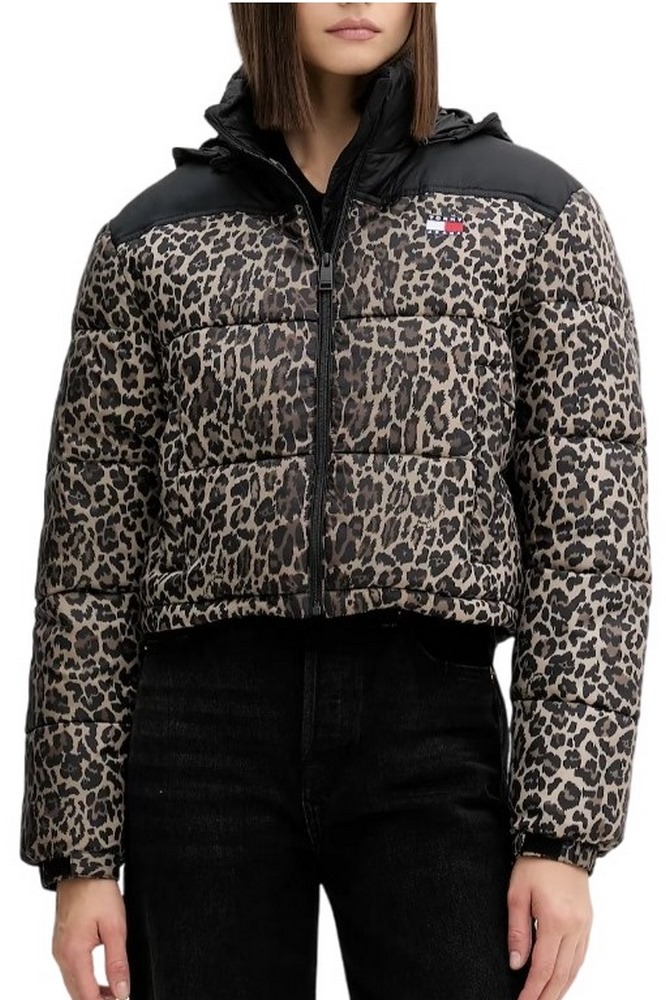 TOMMY JEANS  CROPPED LEOPARD PUFFER ΜΠΟΥΦΑΝ ΓΥΝΑΙΚΕΙΟ LEOPARD