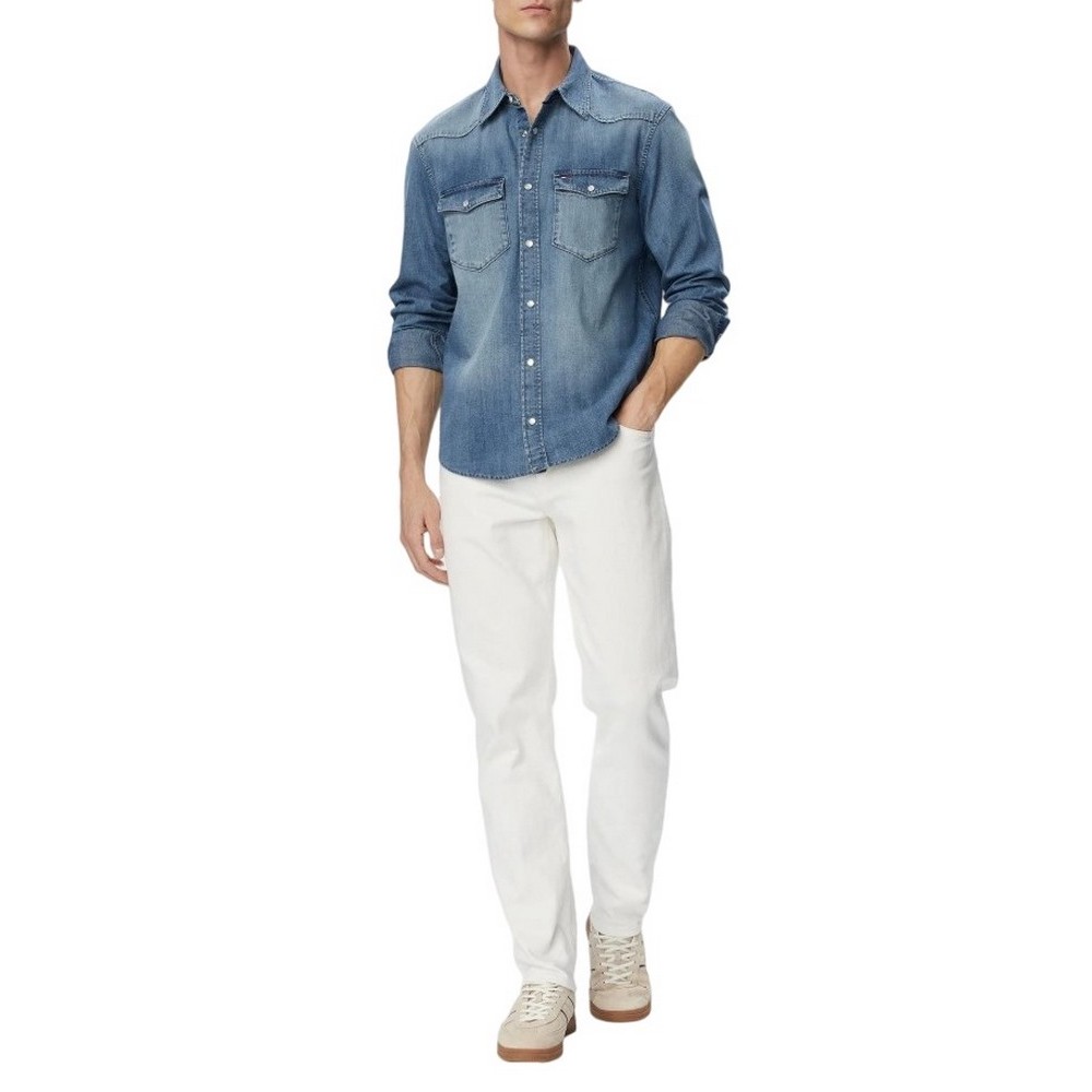 TOMMY JEANS REGULAR DENIM WESTERN SHIRT EXT ΤΖΙΝ ΠΟΥΚΑΜΙΣΟ ΑΝΔΡΙΚΟ BLUΕ DENIM