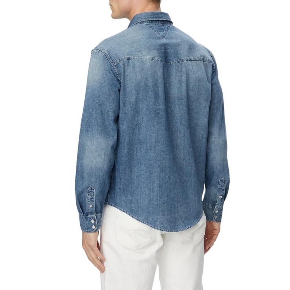 TOMMY JEANS REGULAR DENIM WESTERN SHIRT EXT ΤΖΙΝ ΠΟΥΚΑΜΙΣΟ ΑΝΔΡΙΚΟ BLUΕ DENIM