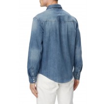 TOMMY JEANS REGULAR DENIM WESTERN SHIRT EXT ΤΖΙΝ ΠΟΥΚΑΜΙΣΟ ΑΝΔΡΙΚΟ BLUΕ DENIM