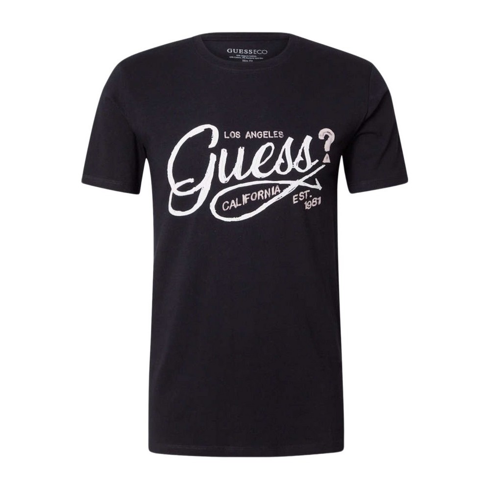 GUESS SS CN GUESS LOGO TEE T-SHIRT ΜΠΛΟΥΖΑ ΑΝΔΡΙΚΗ BLACK