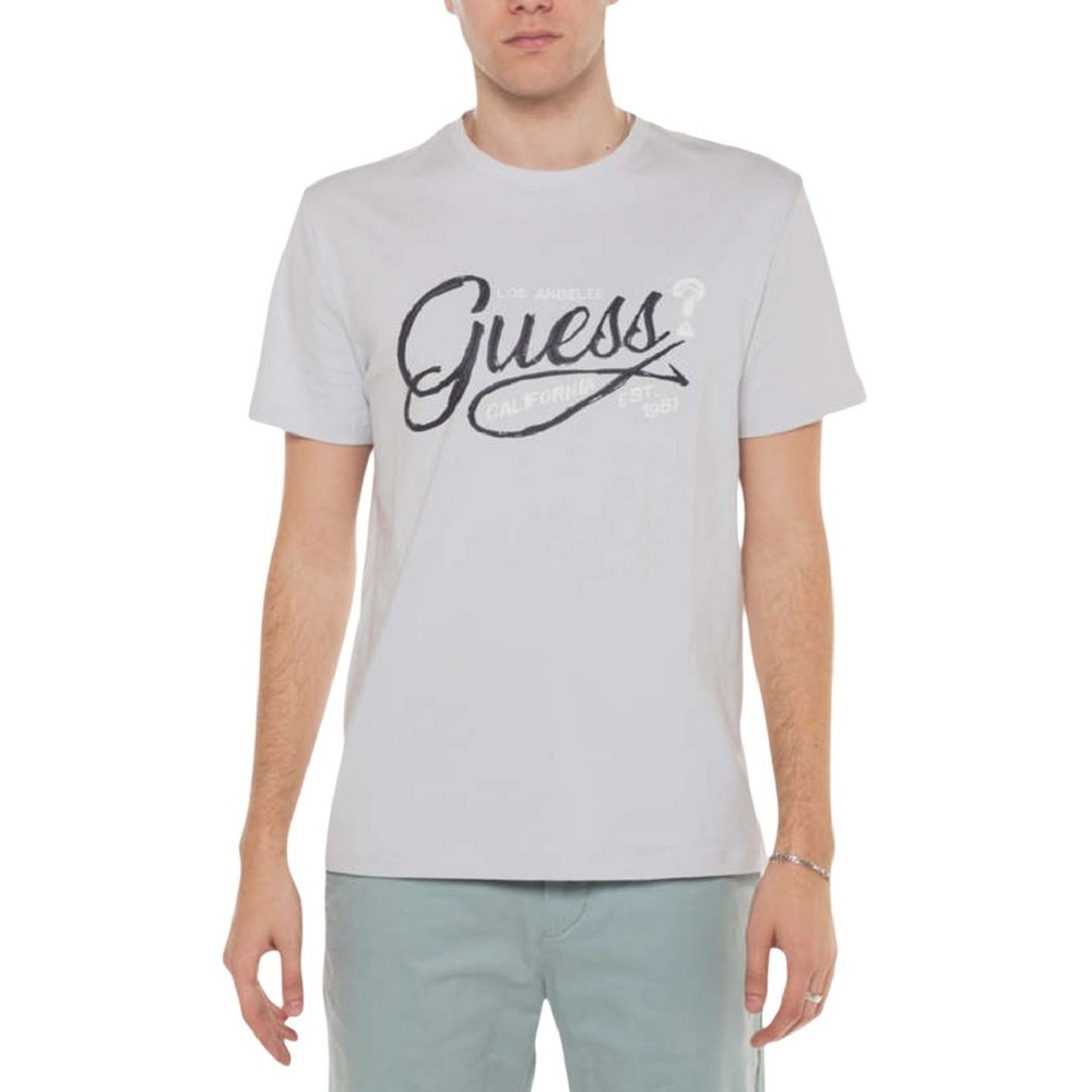 GUESS SS CN GUESS LOGO TEE T-SHIRT ΜΠΛΟΥΖΑ ΑΝΔΡΙΚΗ GREY