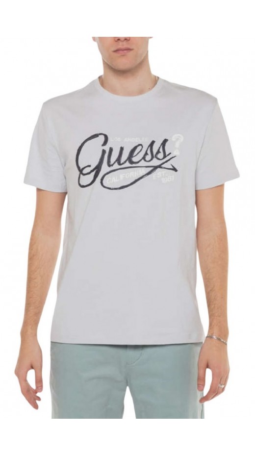 GUESS SS CN GUESS LOGO TEE T-SHIRT ΜΠΛΟΥΖΑ ΑΝΔΡΙΚΗ GREY