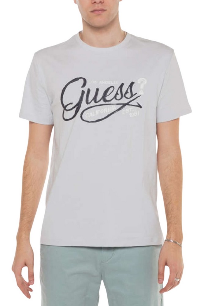 GUESS SS CN GUESS LOGO TEE T-SHIRT ΜΠΛΟΥΖΑ ΑΝΔΡΙΚΗ GREY