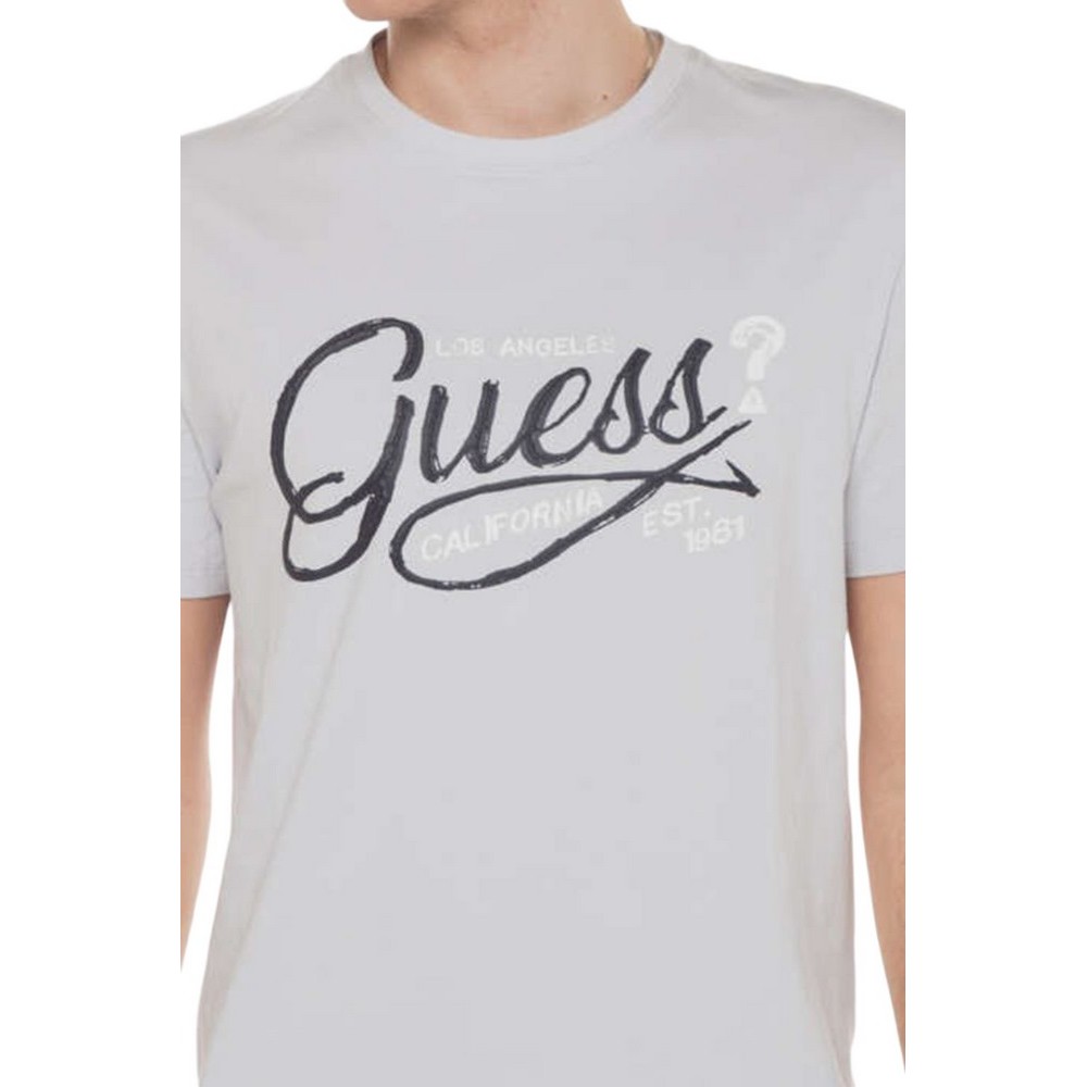 GUESS SS CN GUESS LOGO TEE T-SHIRT ΜΠΛΟΥΖΑ ΑΝΔΡΙΚΗ GREY