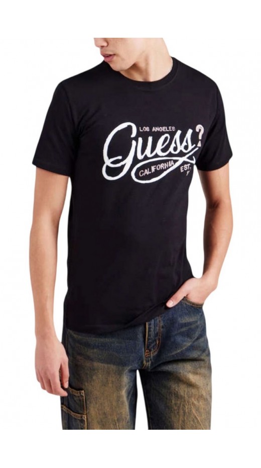 GUESS SS CN GUESS LOGO TEE T-SHIRT ΜΠΛΟΥΖΑ ΑΝΔΡΙΚΗ BLACK
