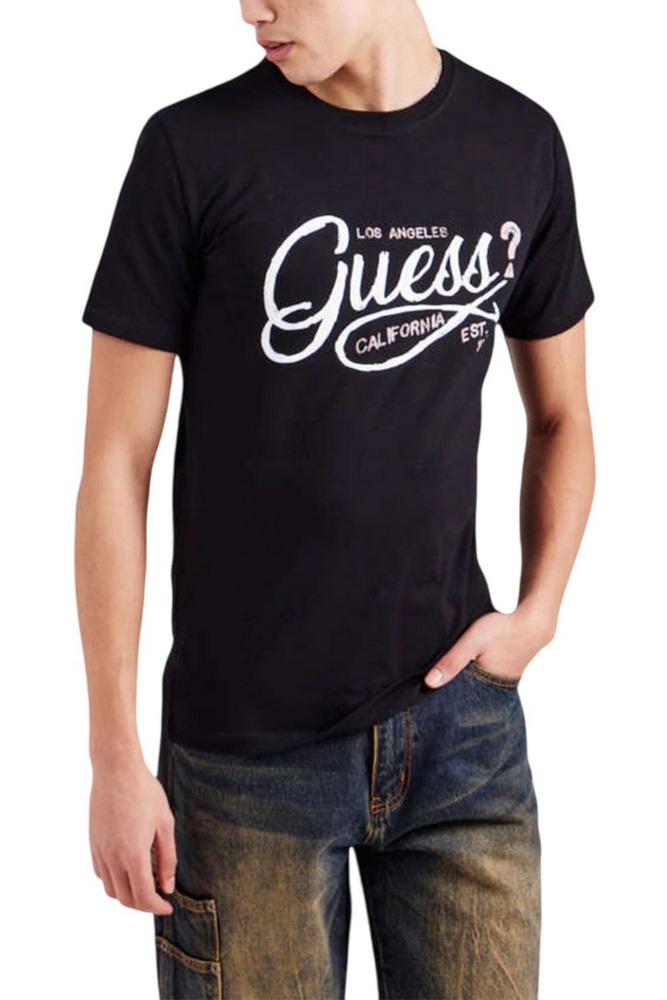 GUESS SS CN GUESS LOGO TEE T-SHIRT ΜΠΛΟΥΖΑ ΑΝΔΡΙΚΗ BLACK