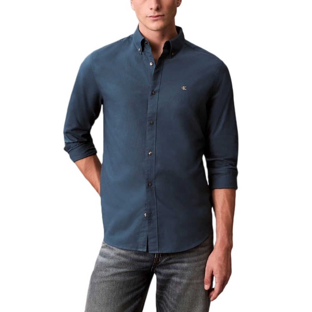 CALVIN KLEIN JEANS LS SOLID OXFORD CLASSIC SHIRT ΠΟΥΚΑΜΙΣΟ ΑΝΔΡΙΚΟ PETROL