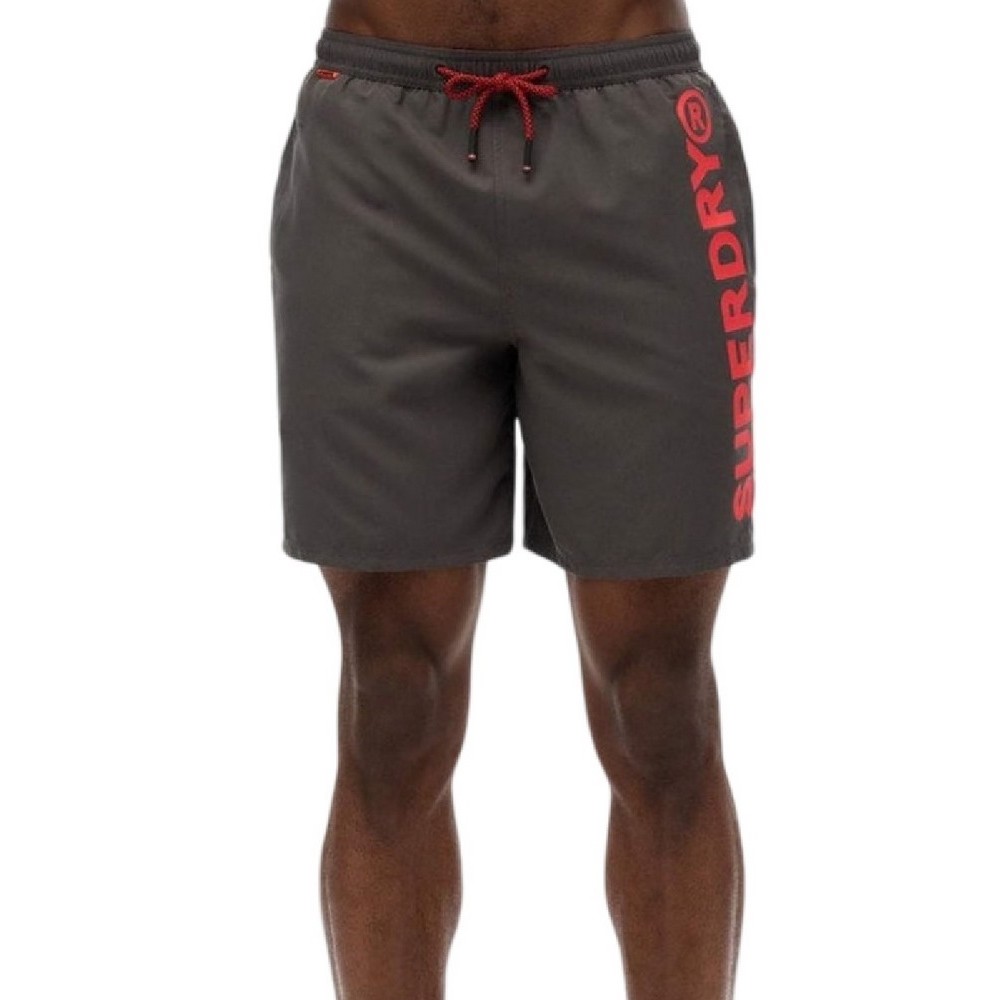 SUPERDRY D3 SDSW SPORT GRAPHIC 17 SWIM SHORT ΜΑΓΙΟ ΑΝΔΡΙΚΟ GREY