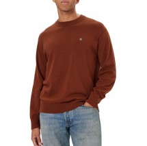 CALVIN KLEIN JEANS LS CTTN ESY FT CRWNK ΜΠΛΟΥΖΑ ΠΛΕΚΤΗ  ΑΝΔΡΙΚΗ BROWN