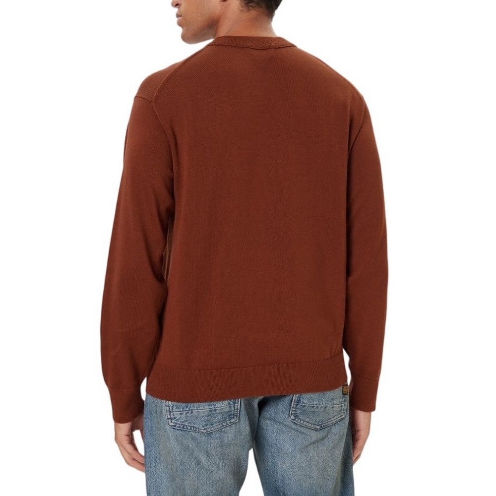 CALVIN KLEIN JEANS LS CTTN ESY FT CRWNK ΜΠΛΟΥΖΑ ΠΛΕΚΤΗ  ΑΝΔΡΙΚΗ BROWN