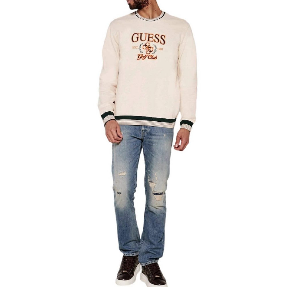 GUESS 4G CN SWEATSHIRT ΦΟΥΤΕΡ ΑΝΔΡΙΚΟ BEIGE
