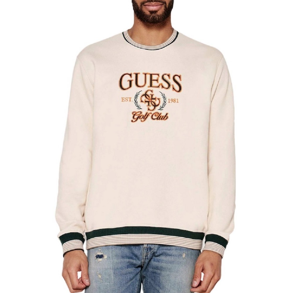 GUESS 4G CN SWEATSHIRT ΦΟΥΤΕΡ ΑΝΔΡΙΚΟ BEIGE
