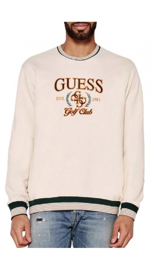 GUESS 4G CN SWEATSHIRT ΦΟΥΤΕΡ ΑΝΔΡΙΚΟ BEIGE
