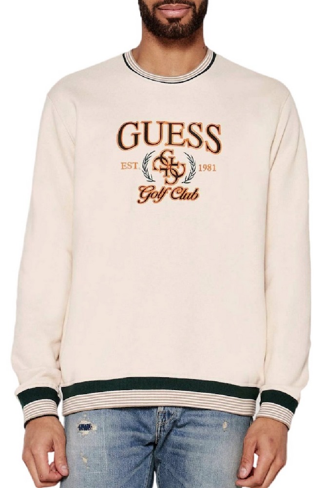 GUESS 4G CN SWEATSHIRT ΦΟΥΤΕΡ ΑΝΔΡΙΚΟ BEIGE