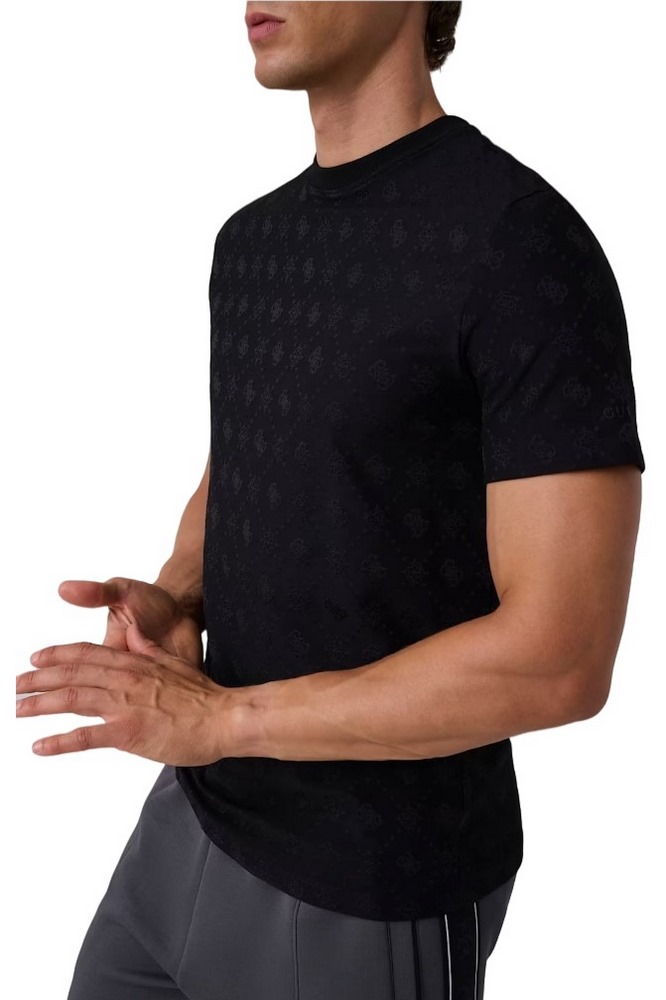 GUESS THEO CN T-SHIRT ΜΠΛΟΥΖΑ ΑΝΔΡΙΚΗ BLACK
