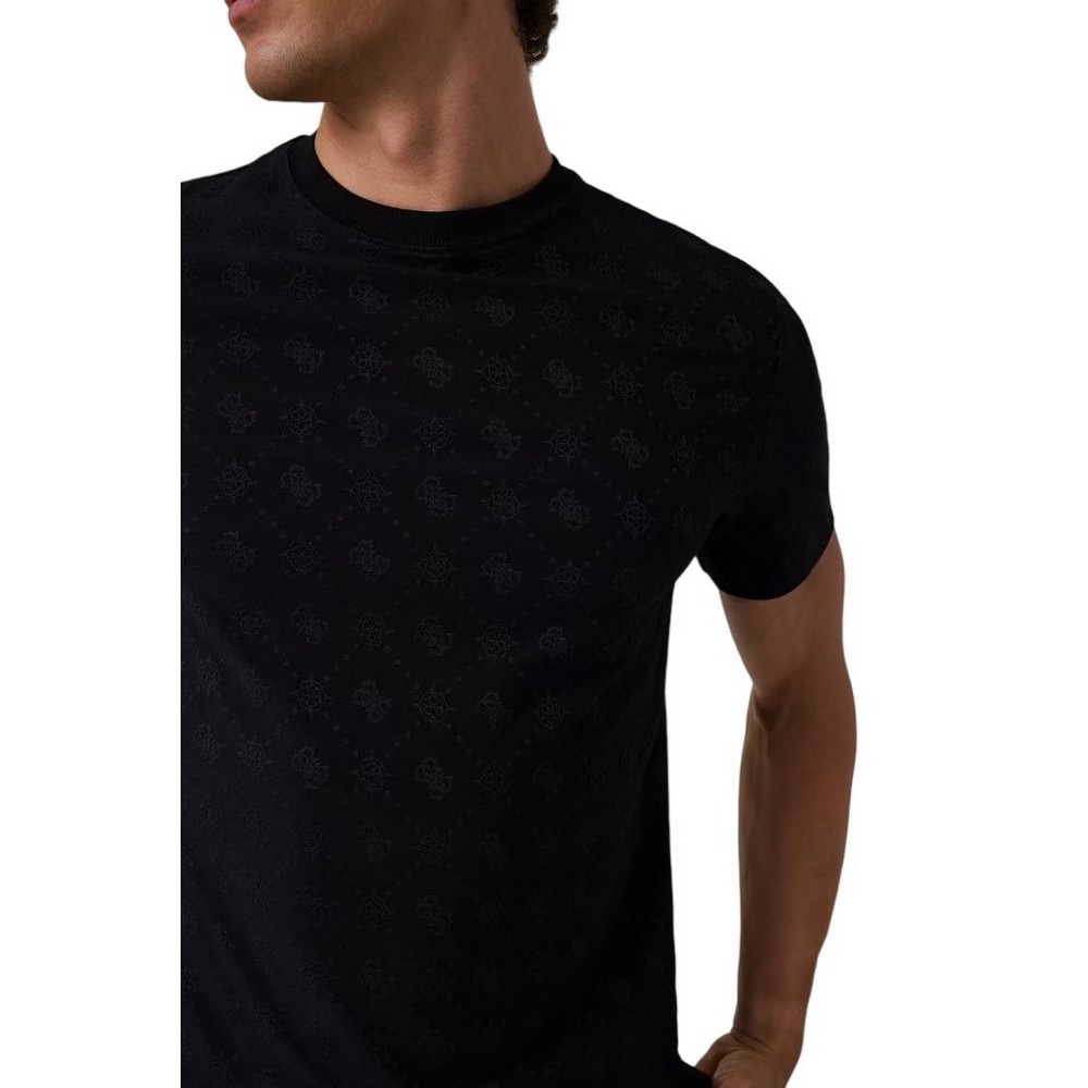 GUESS THEO CN T-SHIRT ΜΠΛΟΥΖΑ ΑΝΔΡΙΚΗ BLACK