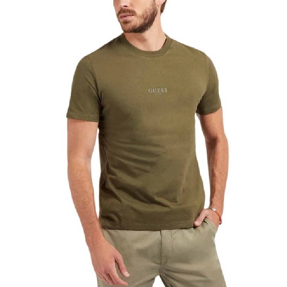 GUESS AIDY T-SHIRT ΜΠΛΟΥΖΑ ΑΝΔΡΙΚΗ KHAKI