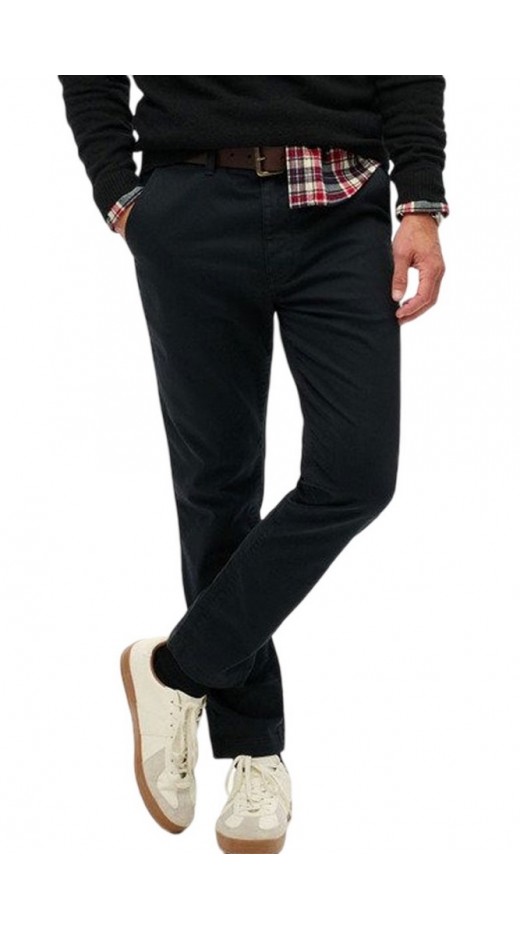 SUPERDRY D1 OVIN INTERNATIONAL CHINO ΠΑΝΤΕΛΟΝΙ ΑΝΔΡΙΚΟ WASHED BLACK