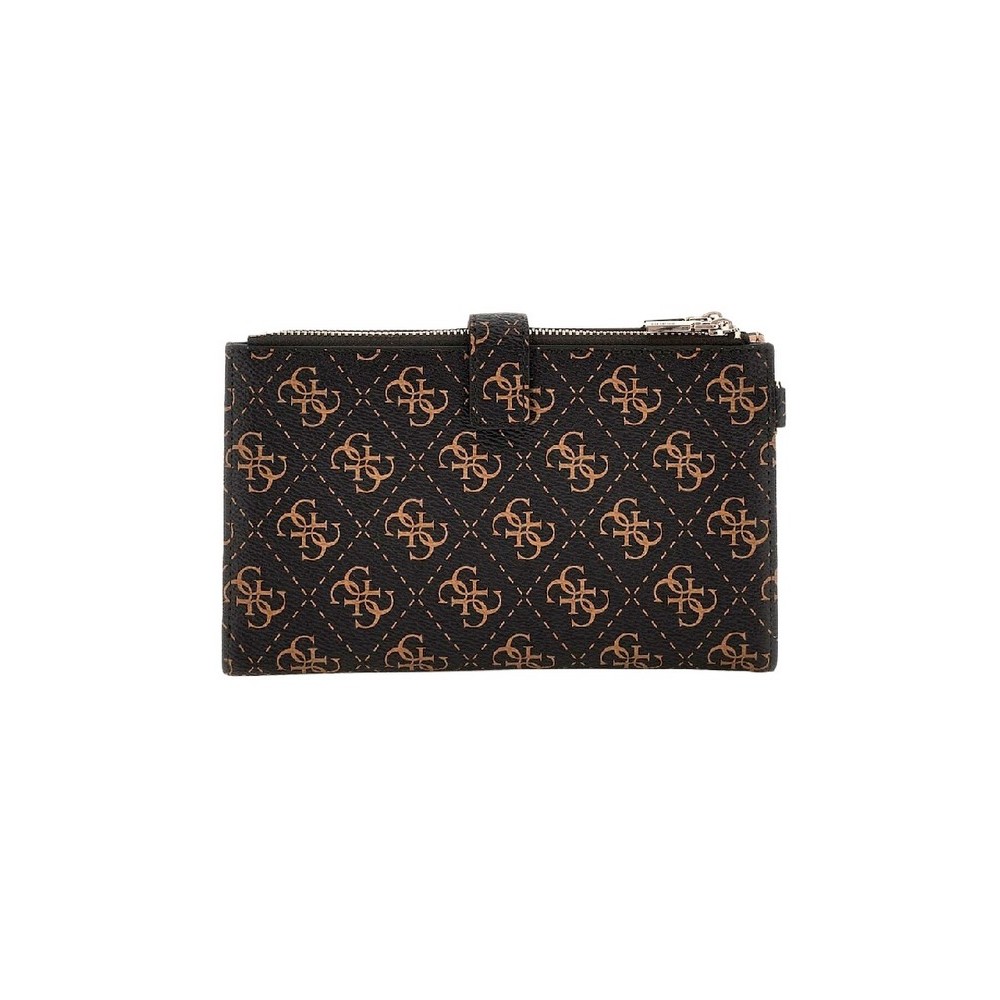 GUESS LAUREL SLG DBL ZIP ORGANIZER ΠΟΡΤΟΦΟΛΙ ΓΥΝΑΙΚΕΙΟ BROWN