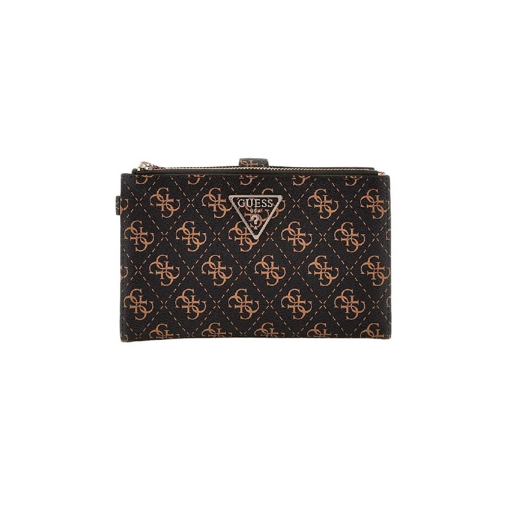 GUESS LAUREL SLG DBL ZIP ORGANIZER ΠΟΡΤΟΦΟΛΙ ΓΥΝΑΙΚΕΙΟ BROWN