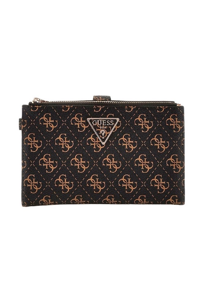 GUESS LAUREL SLG DBL ZIP ORGANIZER ΠΟΡΤΟΦΟΛΙ ΓΥΝΑΙΚΕΙΟ BROWN