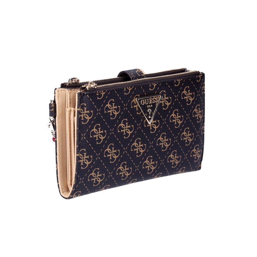 GUESS LAUREL SLG DBL ZIP ORGANIZER ΠΟΡΤΟΦΟΛΙ ΓΥΝΑΙΚΕΙΟ BROWN