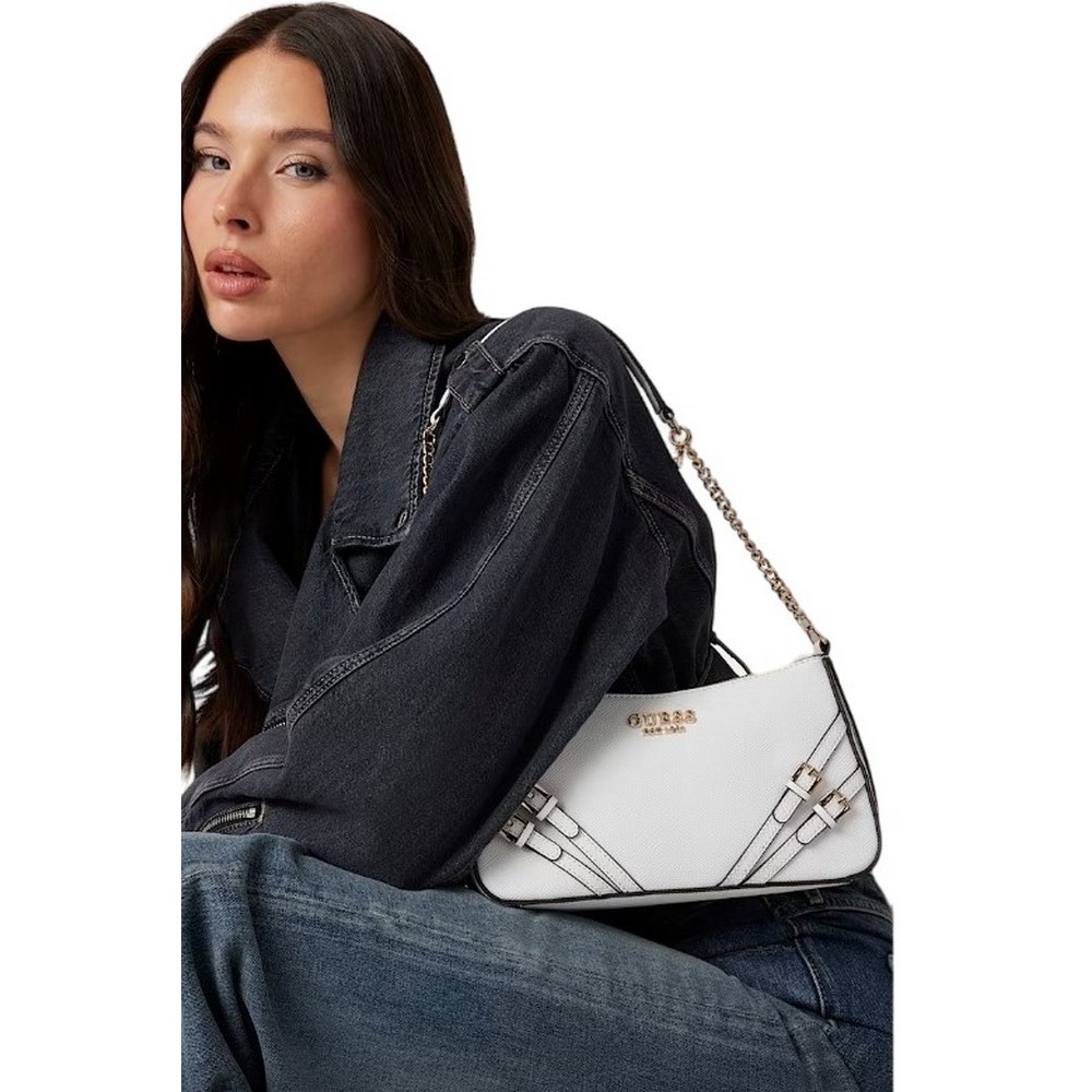 GUESS BRAMINA TOP ZIP SHOULDER ΤΣΑΝΤΑ ΓΥΝΑΙΚΕΙΑ WHITE