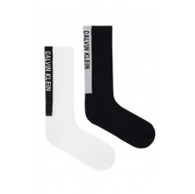 CALVIN KLEIN MEN SOCK 2P BACK LOGO ΚΑΛΤΣΕΣ ΑΝΔΡΙΚΕΣ BLACK/WHITE