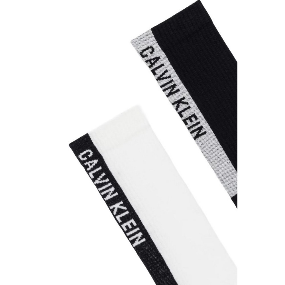 CALVIN KLEIN MEN SOCK 2P BACK LOGO ΚΑΛΤΣΕΣ ΑΝΔΡΙΚΕΣ BLACK/WHITE