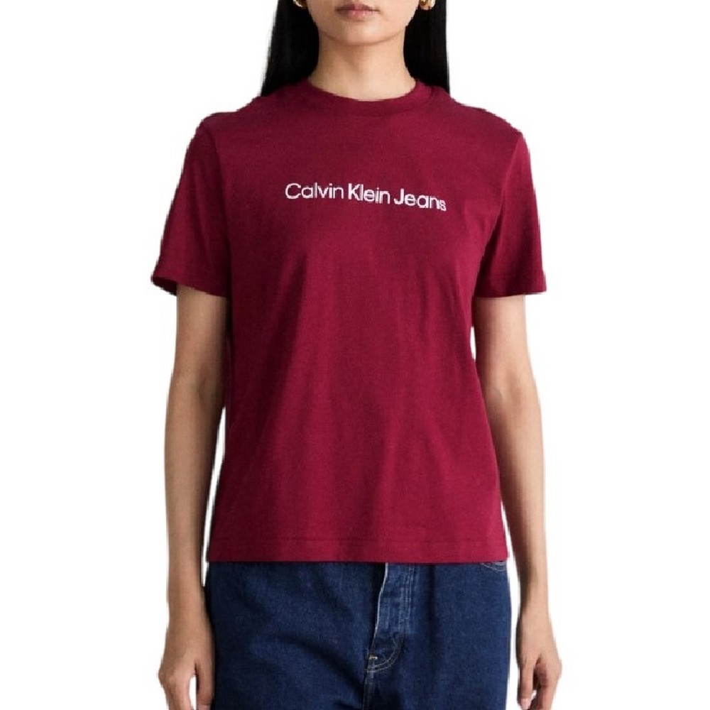 CALVIN KLEIN JEANS A INST LOGO CLASSIC TEE T-SHIRT ΜΠΛΟΥΖΑ ΓΥΝΑΙΚΕΙΑ MAGENTA