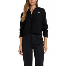 GUESS FLAMINIA RIBBED HOODIE ZIPPED ΠΛΕΚΤΗ ΖΑΚΕΤΑ ΓΥΝΑΙΚΕΙΑ BLACK