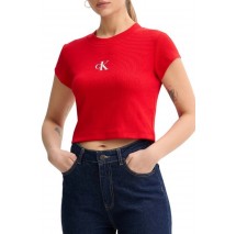 CALVIN KLEIN JEANS MONOGRAM BABY TEE T-SHIRT ΜΠΛΟΥΖΑ ΓΥΝΑΙΚΕΙΑ RED