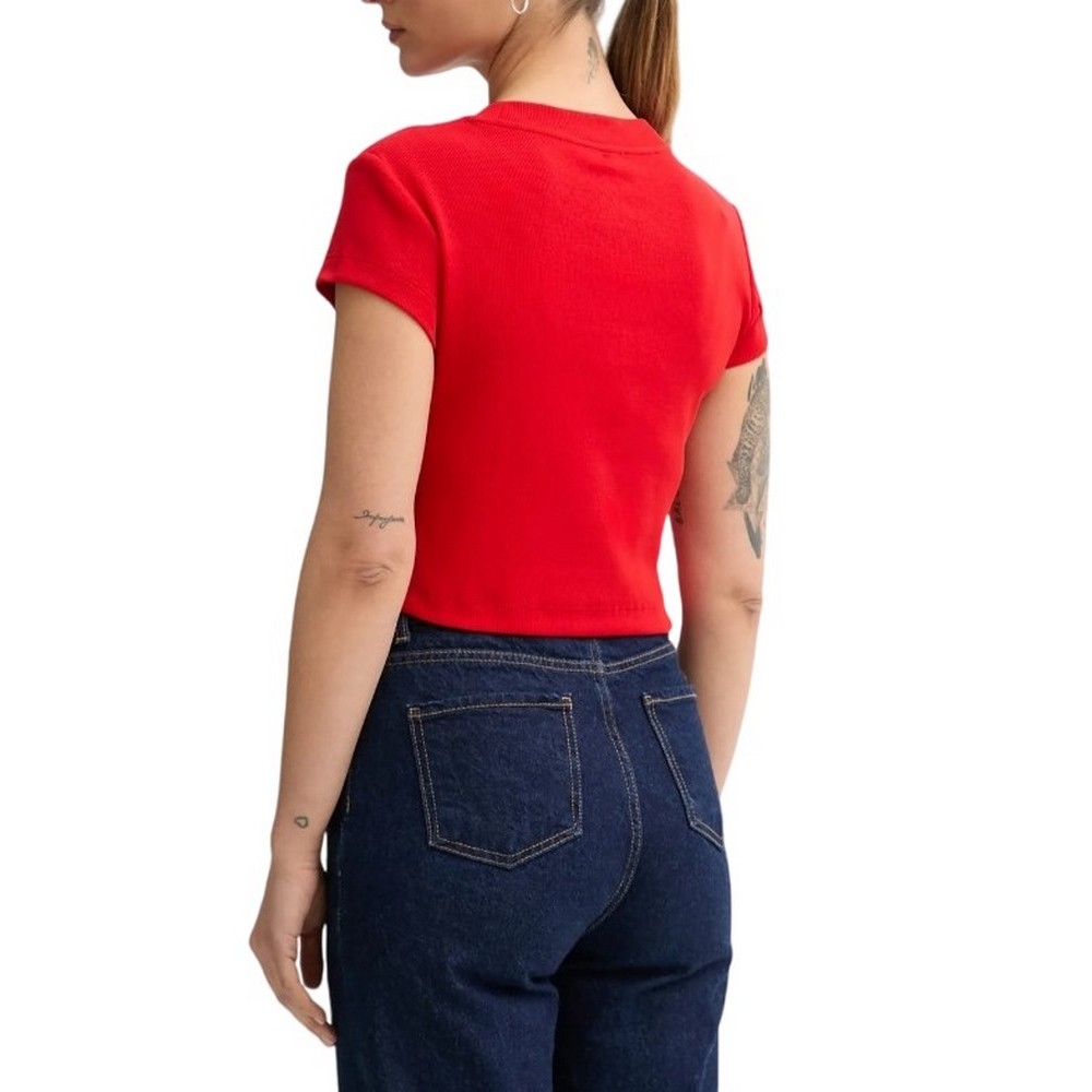 CALVIN KLEIN JEANS MONOGRAM BABY TEE T-SHIRT ΜΠΛΟΥΖΑ ΓΥΝΑΙΚΕΙΑ RED